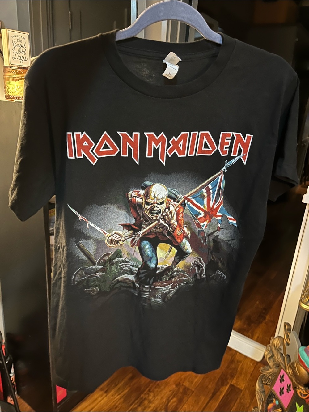 Iron Maiden - Unisex Medium Tultex Black Graphic Band T-Shirt